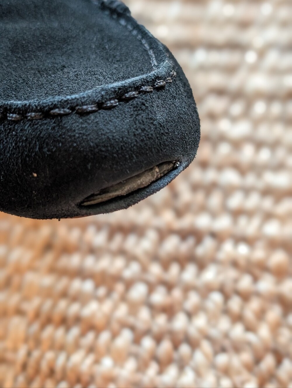 UGG Black Suede Slip-On Loafers - Picture 8 of 12